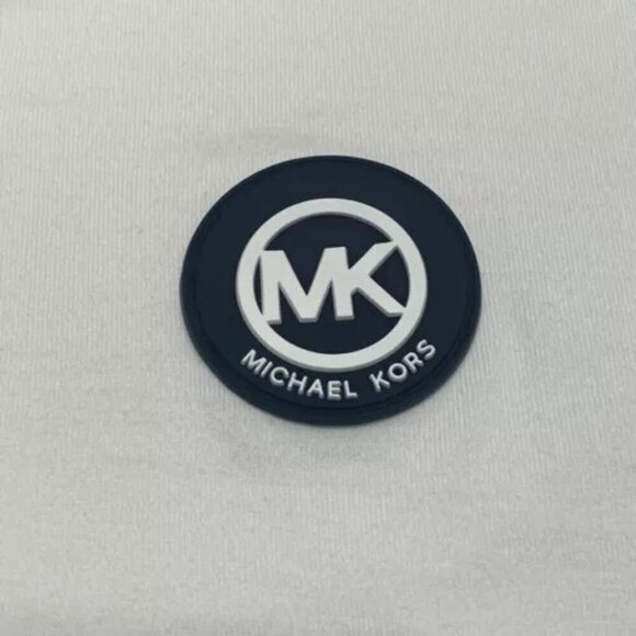 Michael Kors Logo Patch Short Sleeved Tee White Black Men's XL Athleisure EUC - Picture 7 of 8